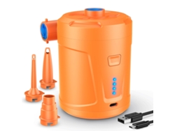 Bomba de aire eléctrica, bomba de aire portátil de 5200 mAh con inflado/desinflado rápido, bomba eléctrica recargable con 4 boquillas para p CHRONUS