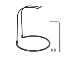 Soporte Ligero, Desmontable Y Giratorio De Acero Inoxidable Para Carretes De Pesca, Con Base Redonda Y Marco Superior Negro En Forma De U.