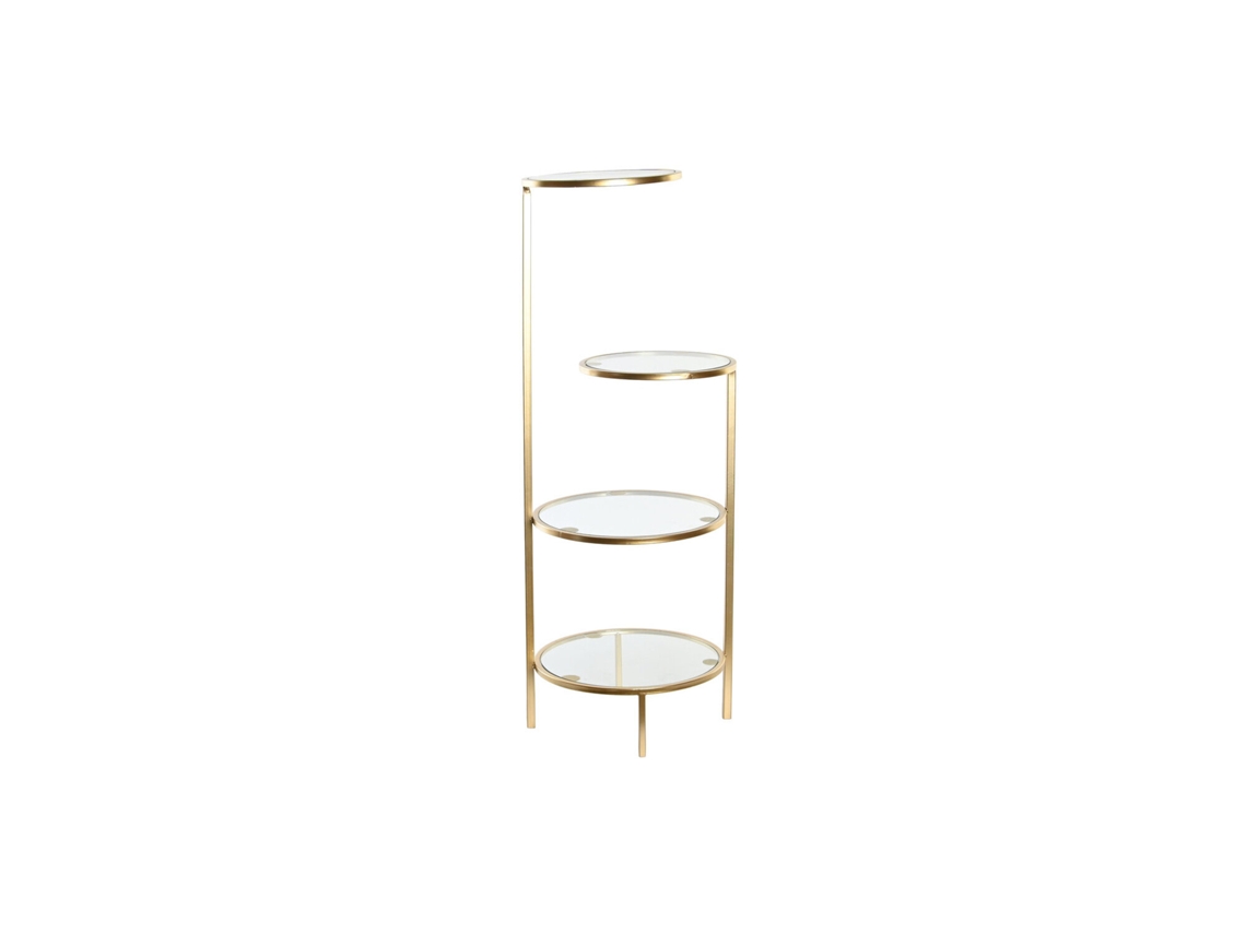 Estante Metal Cristal Dorado 32,5x30x86cm