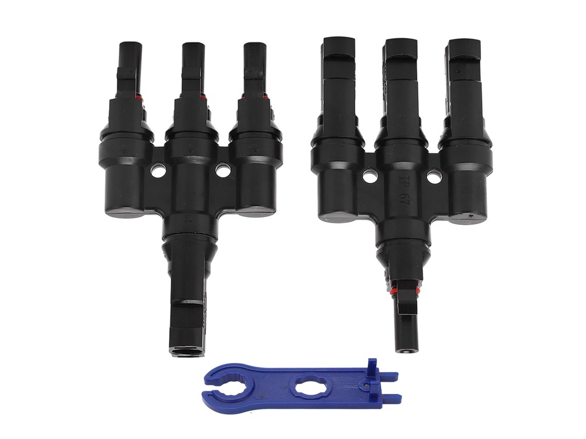 Kit De Conectores Fotovoltaicos De 2 Piezas, 1m/3f, 1f/3m, 50a, Dc1500v, Ip67, Compatible Con Paneles Solares.