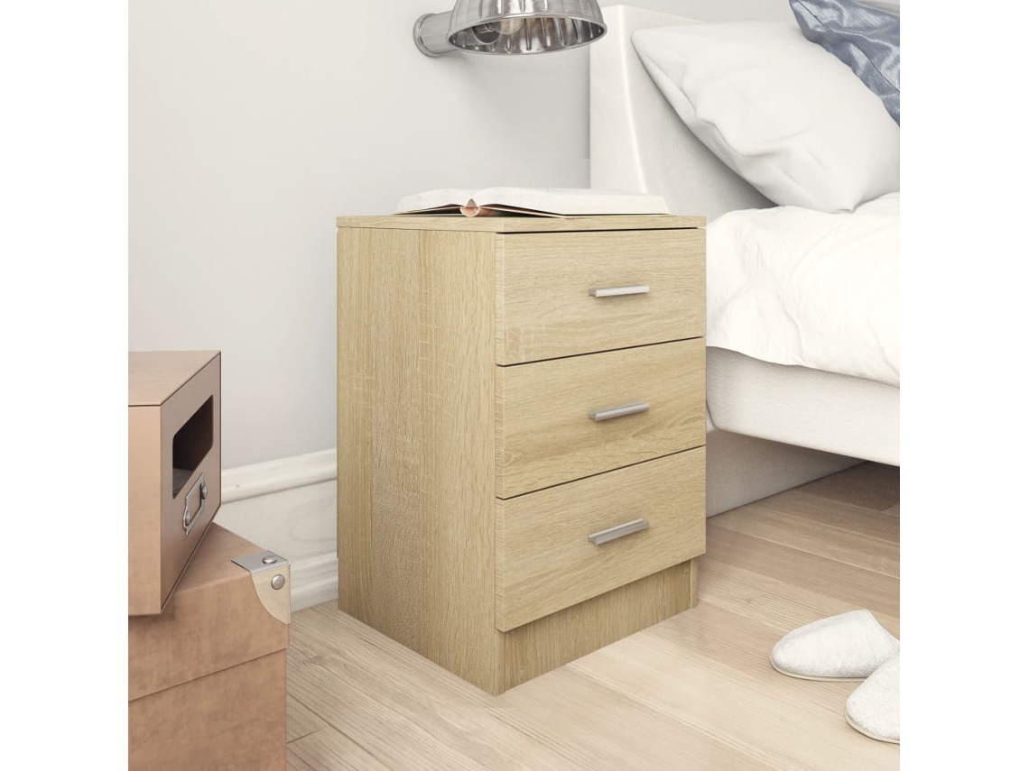 Mesitas de Noche LOVELY HOME Mesinha 2 Pcs 38X35X56 Cm Contrapl. Carvalho Sonoma