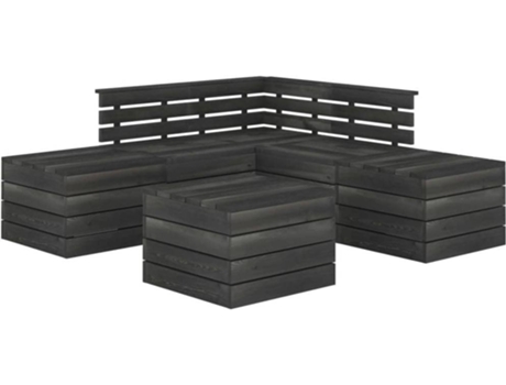 Conjunto 6 de muebles de jardín de palets VIDAXL