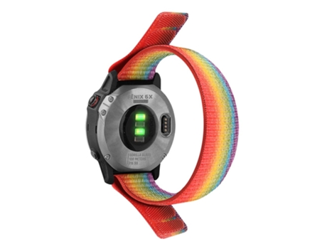 Correa de nailon ajustable con lazo para Garmin Descent G1/Fenix 7/6 Pro/5 Plus - arcoíris
