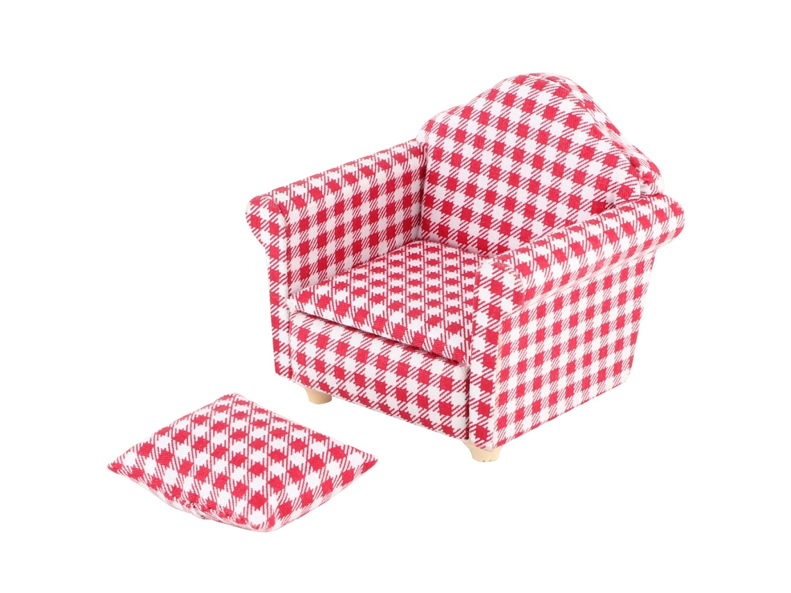 Ats-sofá Individual Miniatura Con Almohada Para Muñecas 1:12 Accesorios Para Casa De Muñecas Diy