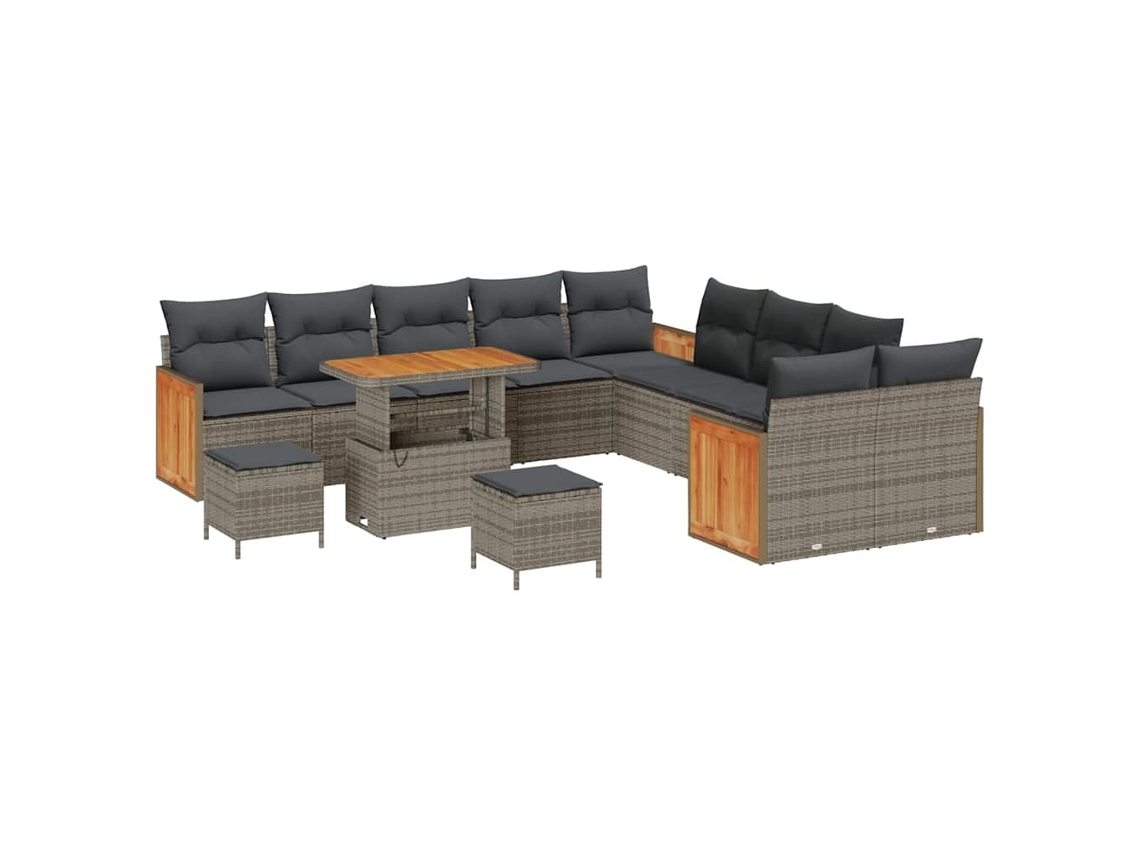 Maison Exclusive - Conjunto De Sofás De Jardín Con Cojín 13 Pcs Gris