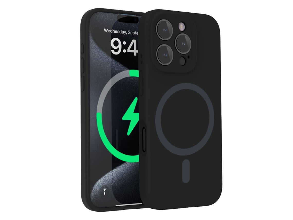 (negro, Iphone 13) Funda Para Iphone, Silicona Líquida, Protección De Lente, Fuerte Fijación Magnética.