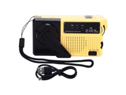 2026-linterna Radio Portátil De Manivela Mini Fm Am Radio Meteorológica Con Linterna Led Amarilla