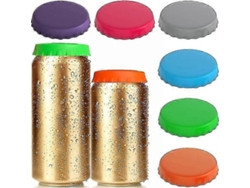 Taparos Reutilizables De Silicona Para Latas De Bebidas, 6 Unidades, Ajustan A Latas Estándar, Multicolor