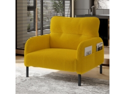 Sillón individual - Asiento cómodo, reposabrazos con bolsillos laterales, estructura sólida - Amarillo