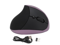 Ratón Vertical Ergonómico Inalámbrico Recargable Con 3 Niveles De Dpi Ajustables (800, 1200, 1600) Para Diestros - Morado