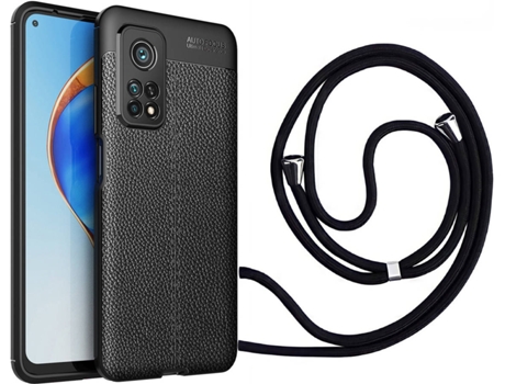 Funda Xiaomi Mi 10T Rugged Leather con Collar Negro