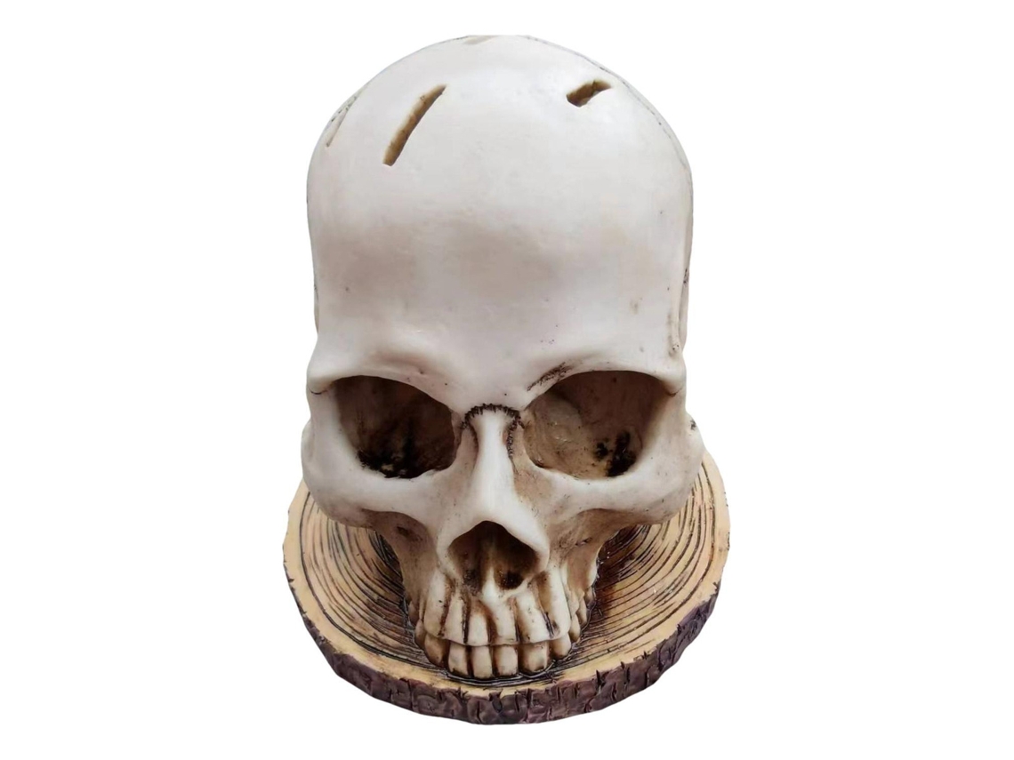 Portacuchillos con forma de calaveravayotoy