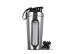 Vaso Mezclador De Proteína En Polvo De Acero Inoxidable Siurn De 700 Ml, Color Plateado