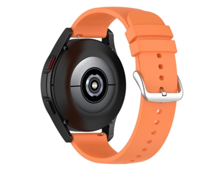Correa de Silicona 20mm ajustable para Samsung Galaxy Watch 5 Pro 45mm/Huami Amazfit Bip 3/3 Pro - hebilla plateada/naranja