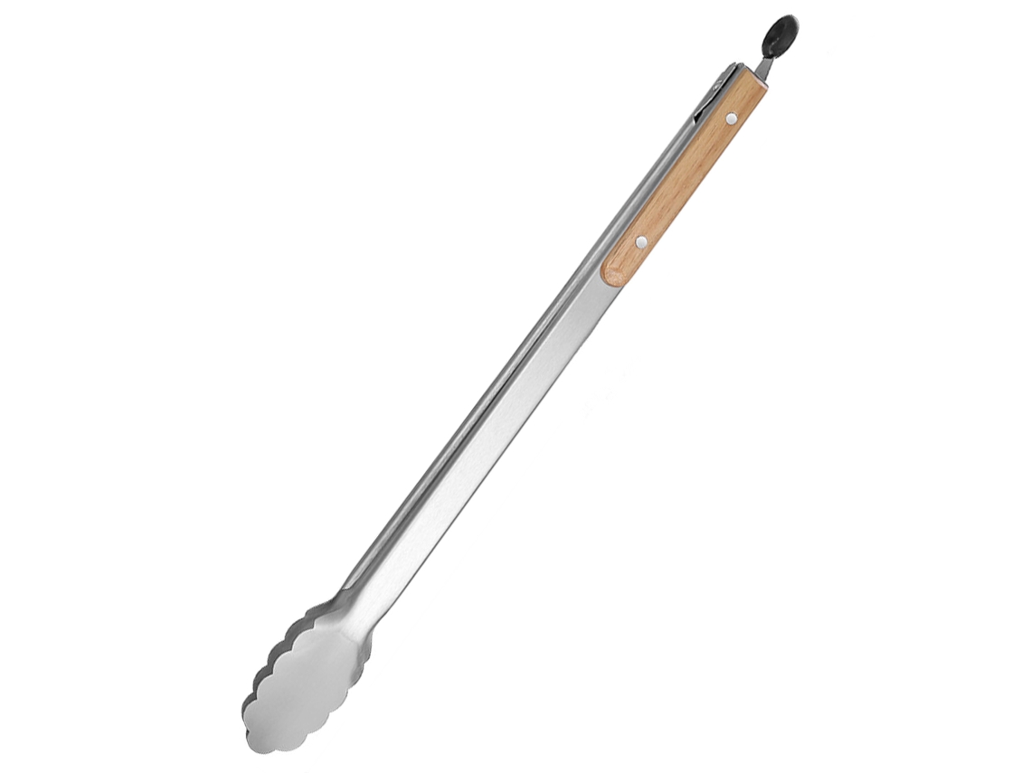 Pinzas de acero inoxidable con mango de madera, 44,5 cm, MDUG