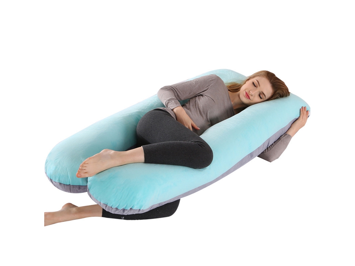 Almohada De Embarazo Multifuncional Para Dormir Durante El Embarazo Aliviar El Abdomen Y Dar Soporte A La Cintura 125 X 72 Cm (azul Grisáceo) Cuich