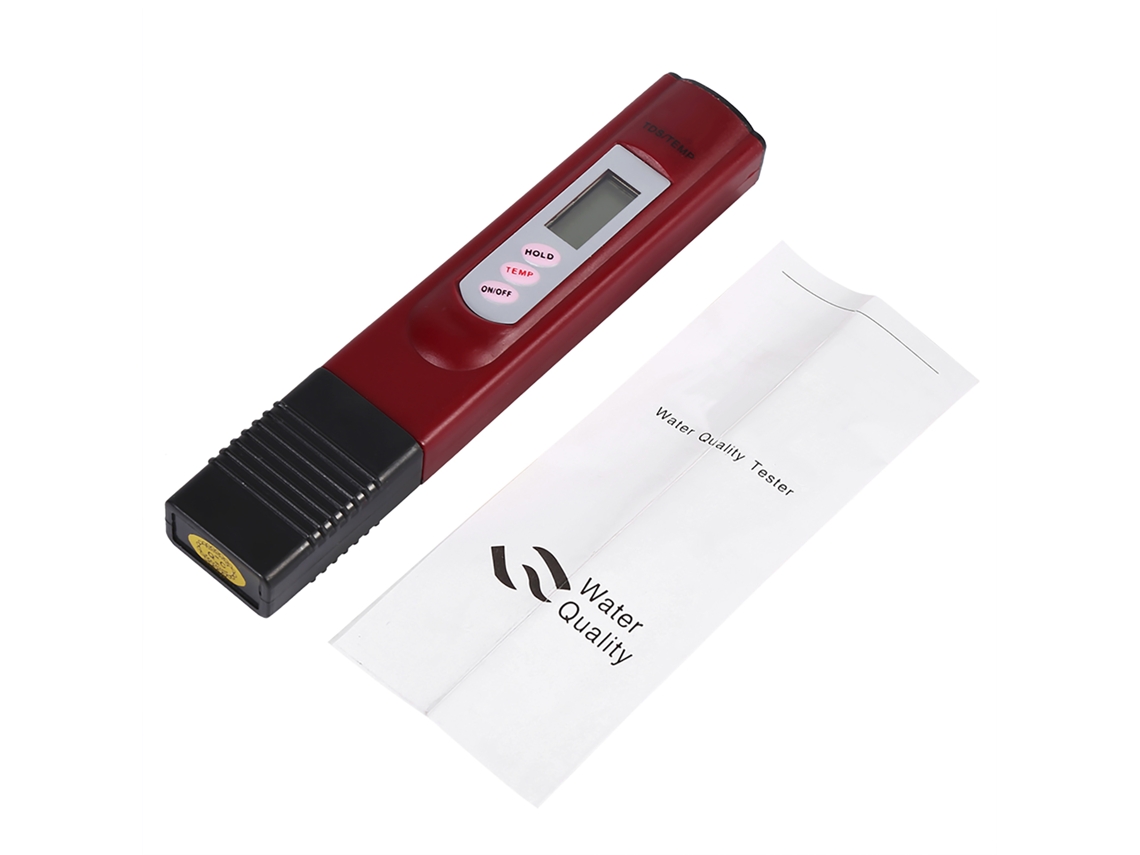 Medidor Digital Lcd De Tds Para Análisis De Calidad Del Agua Con Función De Temperatura 0-9999 Ppm Rojo