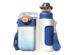Botella De Agua Portátil Impermeable De Gran Capacidad Con Pajita Para Niños - Azul