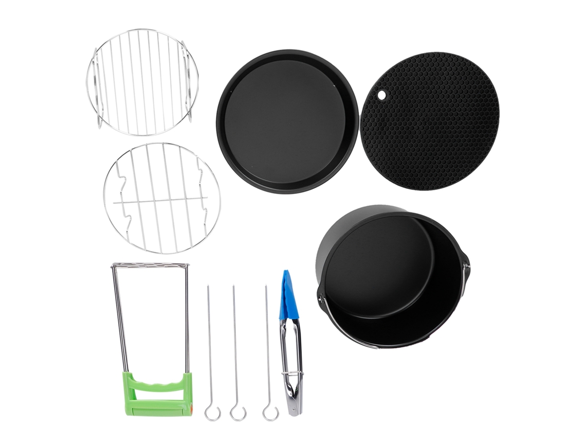 Accesorios Para Sartén Eléctrica De 7 Pulgadas: Molde Para Pasteles, Molde Para Pizza, Sartén De Silicona, Parrilla, Brochetas Y Pinzas.