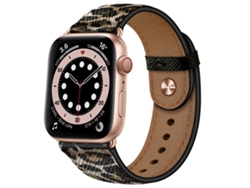 Correa de cuero genuino con estampado de leopardo XIAOMOYU para Apple Watch (38/40/41 mm)