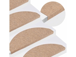 Alfombrilla Autoadhesiva Escalera 30 Uds Beige 65x22,5x3,5 Cm