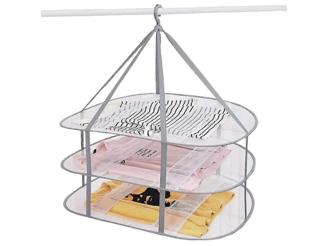 Tendedero Plegable De 3 Niveles Con Malla Para Ropa Interior - Gris