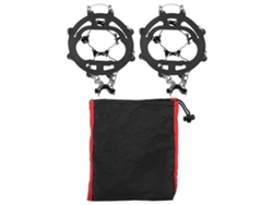 2 Pares De Garras Antideslizantes Para Hielo Con 8 Puntas Para Calzado De Senderismo, Caminatas Y Montañismo - Negro