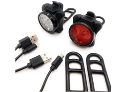 Conjunto Luz Bicicleta Frontal/trasera Ipx8 Mtb/carretera Negra Yizhood