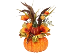 Calabaza artificial grande, decoración para la mesa de Halloween, Acción de Gracias y fiestas de otoño.