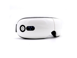 Masajeador ocular inteligente recargable vía Bluetooth (blanco) con funciones de calor, vibración y presión de aire.