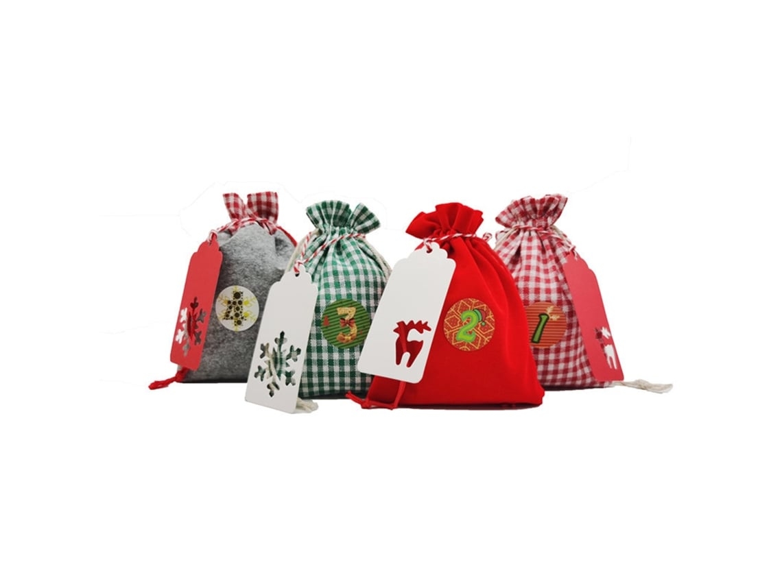 Bolsas De Tela Para Calendario De Adviento Diy, Decoración Y Pegatinas Con Números*