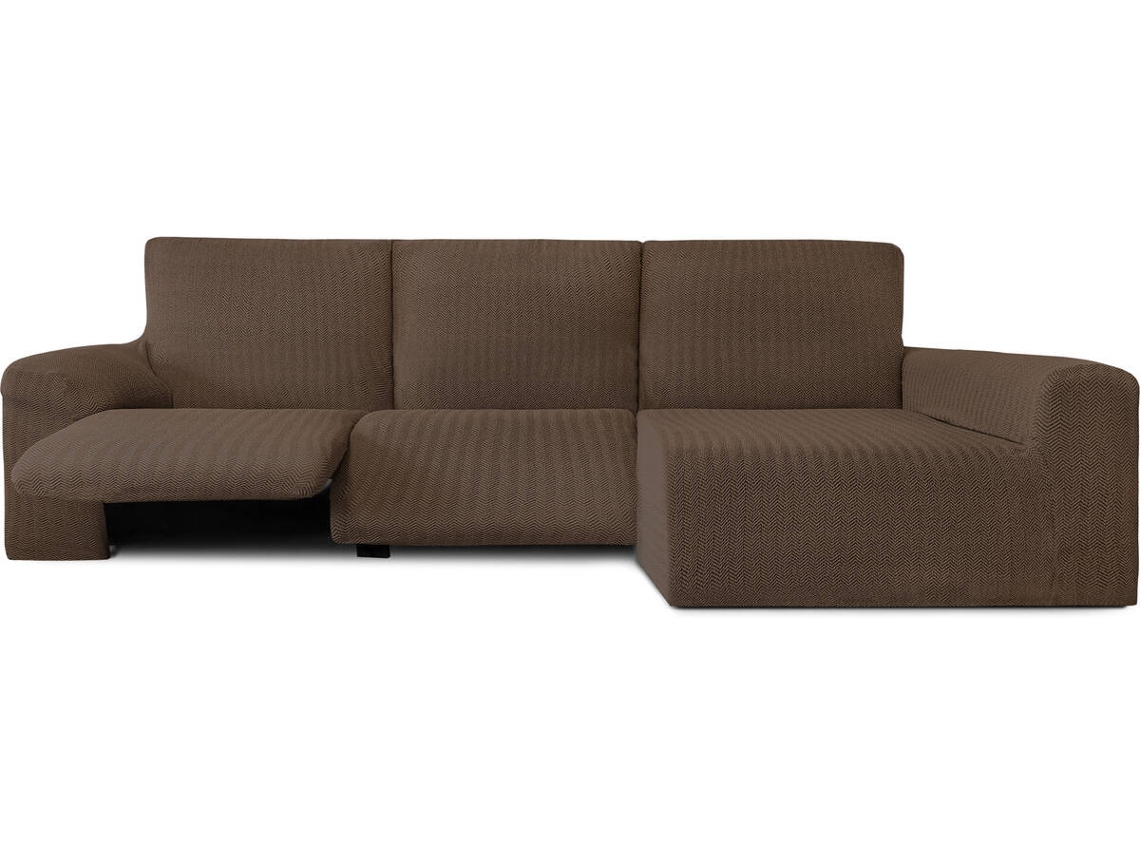 Funda de Chaise Longue Relax Derecha EYSA Premium Jaz Tejido Multielástico (360 x 180 x 120 cm - Poliéster y Algodón - Marrón)