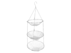 Cesta De Frutas Suspensa 3 Camadas De Ferro Para Cozinha, Legumes E Flores Com Armazenamento