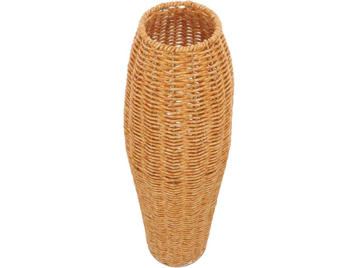 Jarrón Decorativo De Ratán Sintético Tejido Para Flores De Interior, Maceta Compacta Y Ligera Para Flores Secas.
