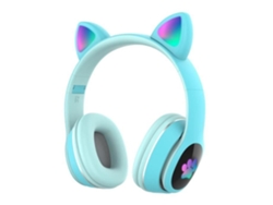 Azul Sem Pacote Fones De Ouvido Sem Fio Bluetooth V5.0 Fones De Ouvido Dobráveis Para Jogos Estéreo Com Microfone Orelha De Gato Fofa Po