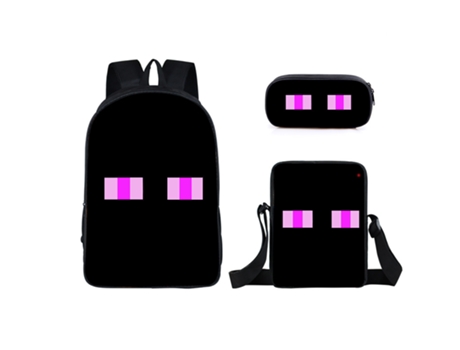 KOHREE Mochila escolar para estudiantes de Minecraft, juego de tres piezas