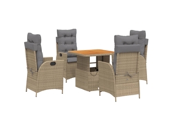Maison Exclusive - Set Comedor De Jardín 5 Pzas Con Cojines Ratán Sintético Beige