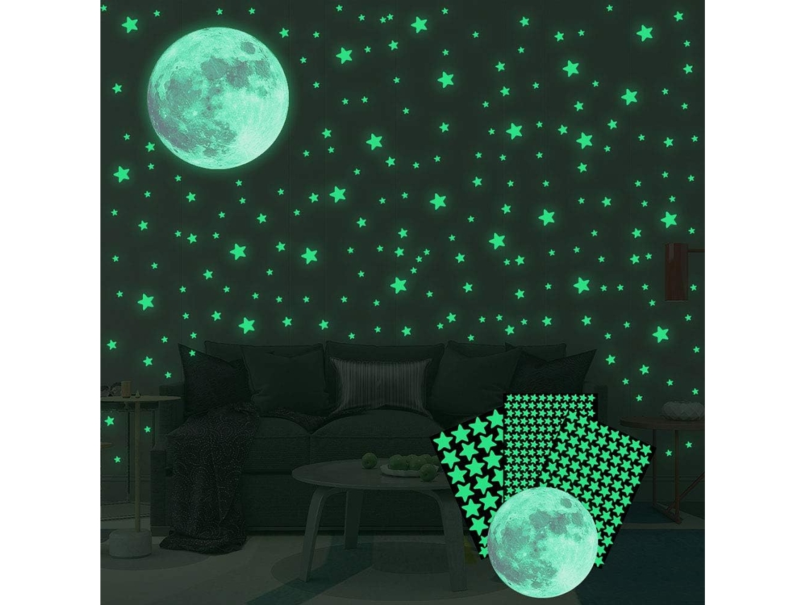 Adhesivos autoadhesivos luminosos, estrellas brillantes Kofihety