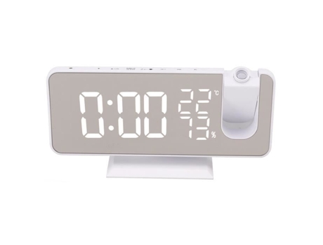 HURRISE Reloj Despertador Digital LED con Proyección Radio FM Reloj Despertador Digital LED Inteligente Reloj Despertador de Personaje de Cuerpo Bl...