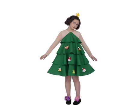 Disfraz de Niña MOM Fato De Árbol de Navidad Adornado de lujo (7-9 años)