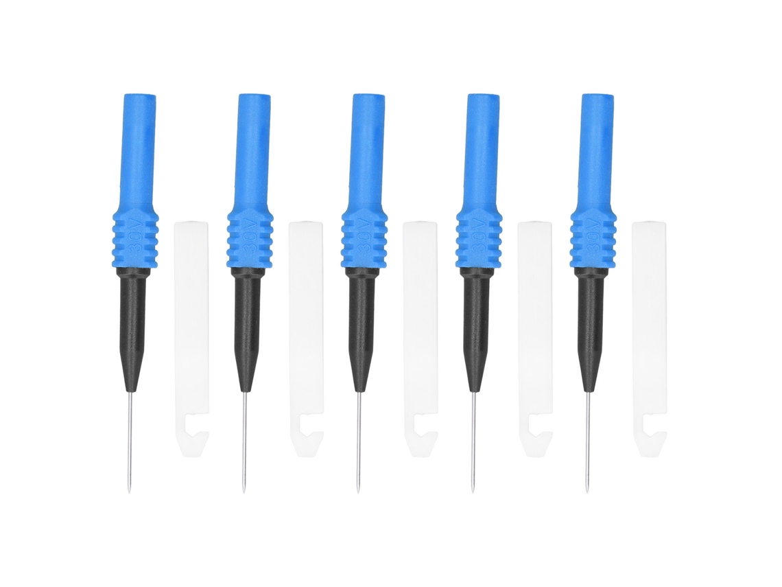 5 Piezas Sonda De Prueba Aguja Perforadora 0.7mm Con Funda Kit Accesorio Para Multímetro Azul