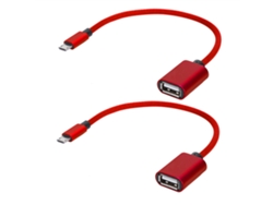 Cable De Datos Otg Tipo C, Adaptador Usb, Convertidor, Cables Micro Usb, Aux A Android, Rojo
