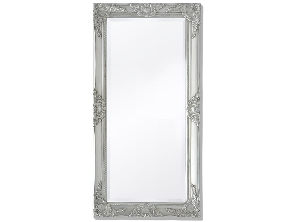 Espejo de Pared Estilo Barroco 100 x 50 cm Plata