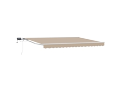 Vidaxl Armazón De Toldo Manual Con Leds Beige Y Blanco 5 X 3,5 M