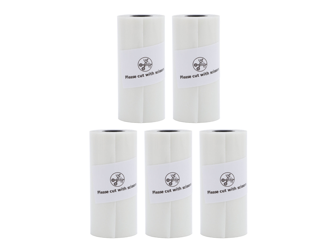 Papel Térmico Adhesivo Transparente E Impermeable, 5 Rollos, Para Fotos, Notas Y Recordatorios.