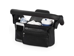 Bolso Organizador Negro Para Cochecito De Bebé Universal, Impermeable, Múltiples Compartimentos Y Portabiberones