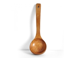 Rebe-cuchara hecha de madera natural de manga larga, utensilio de cocina práctico para sopas y gachas, hecho a mano.