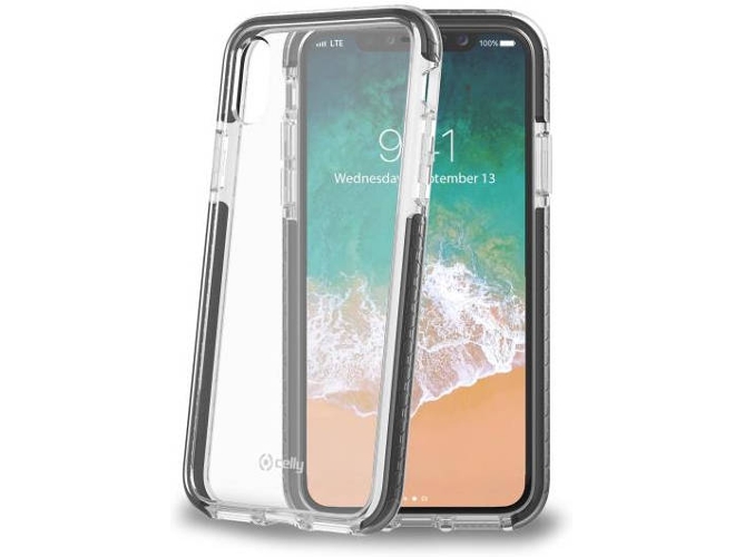 Funda iPhone X CELLY Hexagon Negro