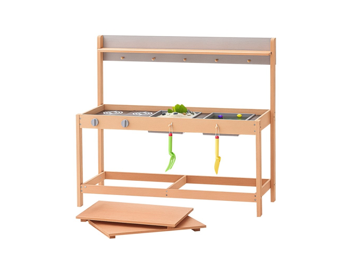 Cocina infantil de madera con accesorios de jardín de Tekmaquinas