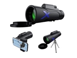 Telescopio monocular 12x50 impermeable con soporte para smartphone y trípode para observación de aves Yizhood (negro)